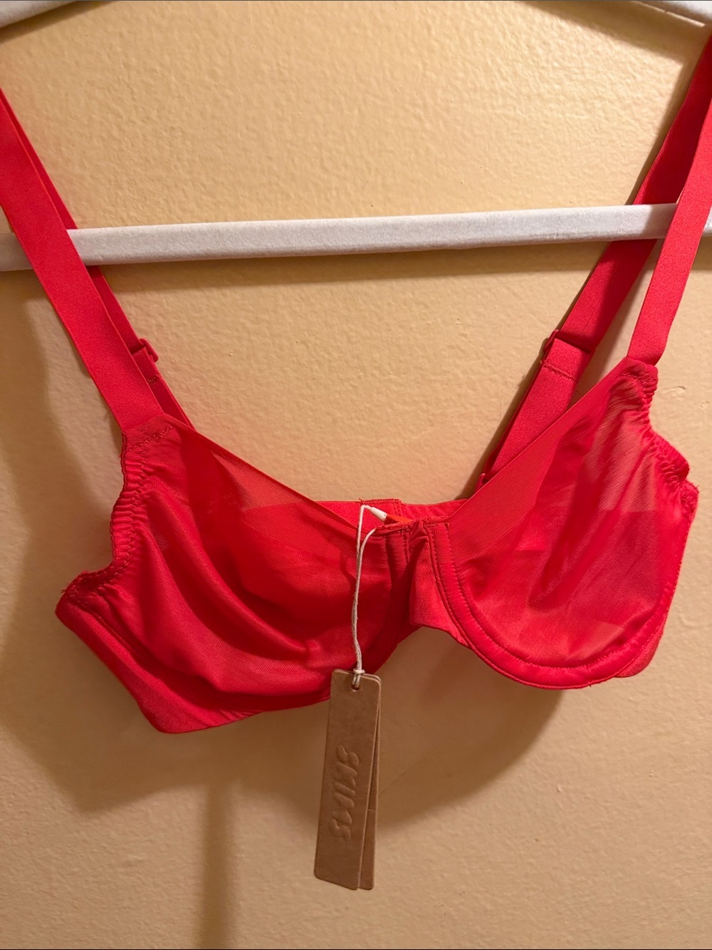 SKIMS Red Sheer Underwire Bra